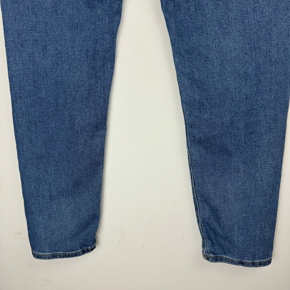 American Eagle Mom Jeans Sz 2 Medium Wash Solid Stretch High Rise - Picture 9 of 12